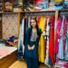 Peacock Blue Parshi Embroidered Cord Set – Organza Co-ord for Women ( Fabric : Organza)
