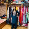 Peacock Blue Parshi Embroidered Cord Set – Organza Co-ord for Women ( Fabric : Organza)