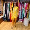 Yellow Tie Dye Designer Cord Set (Fabric: Cotton)