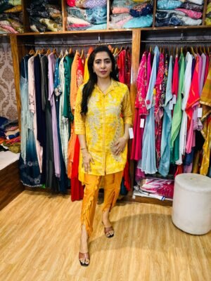 Yellow Tie-Dye Cotton Designer Cord Set – Stylish Summer Co-ord (Fabric: Cotton)