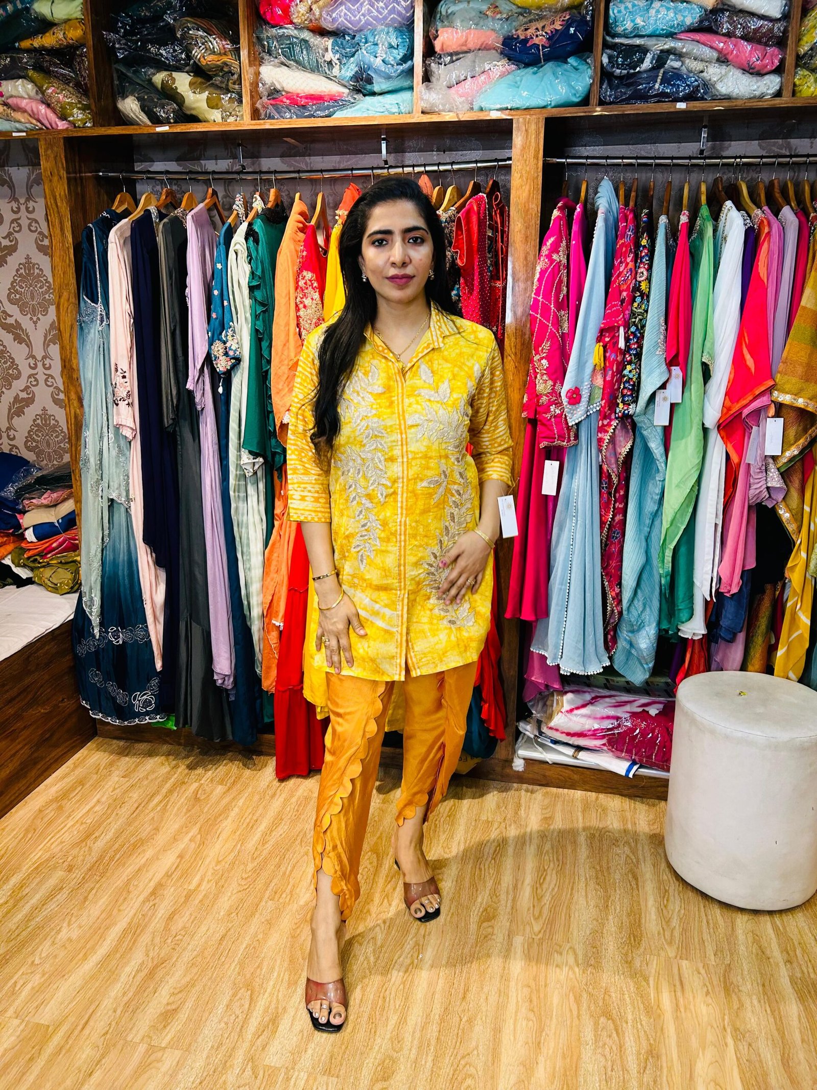 Yellow Tie-Dye Cotton Designer Cord Set - Stylish Summer Co-ord (Fabric: Cotton)