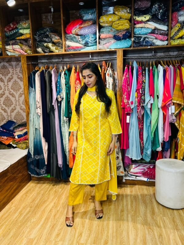WhatsApp Image 2025-06-09 at 17.28.16 Yellow Handworked Bandhni Print Pure Chanderi 3pc Suit (Fabric:- Pure Chanderi)