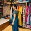 Peacock Green indowestern Drape Gown with Pitazari Work