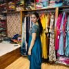 Peacock Green indowestern Drape Gown with Pitazari Work