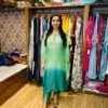 Green Ombre Designer Kaftan With Elegant Hand Embroidery (Fabric: Ho Silk)