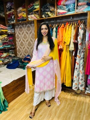 Baby Pink Pure Modal Silk Kurta Set