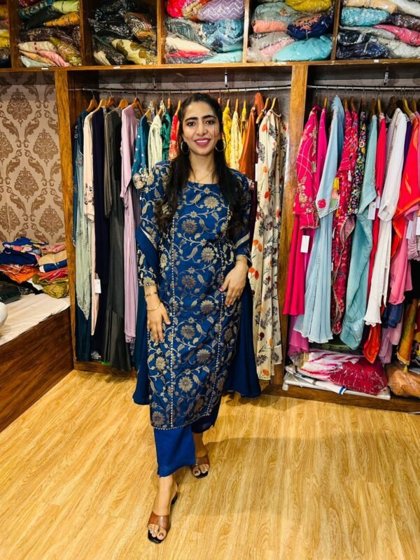 Royal Blue Pure Banarasi Kurta Set