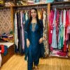 Peacock Green Hand Embroidered Kurta Set  (Fabric: Bichitra Silk)