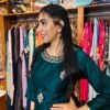 Bottle Green 3pc Set (Fabric:- Bichitra Silk)